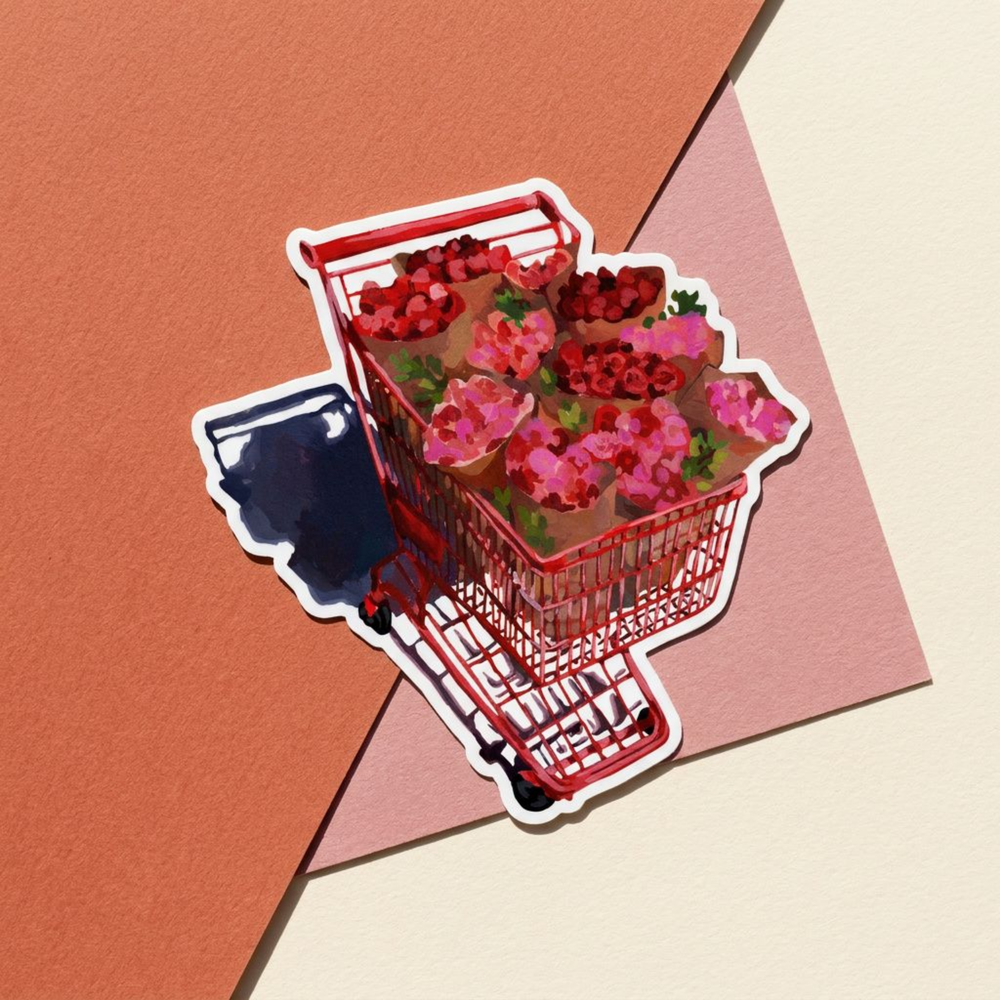 Adesivo Carrinho de Flores - escala