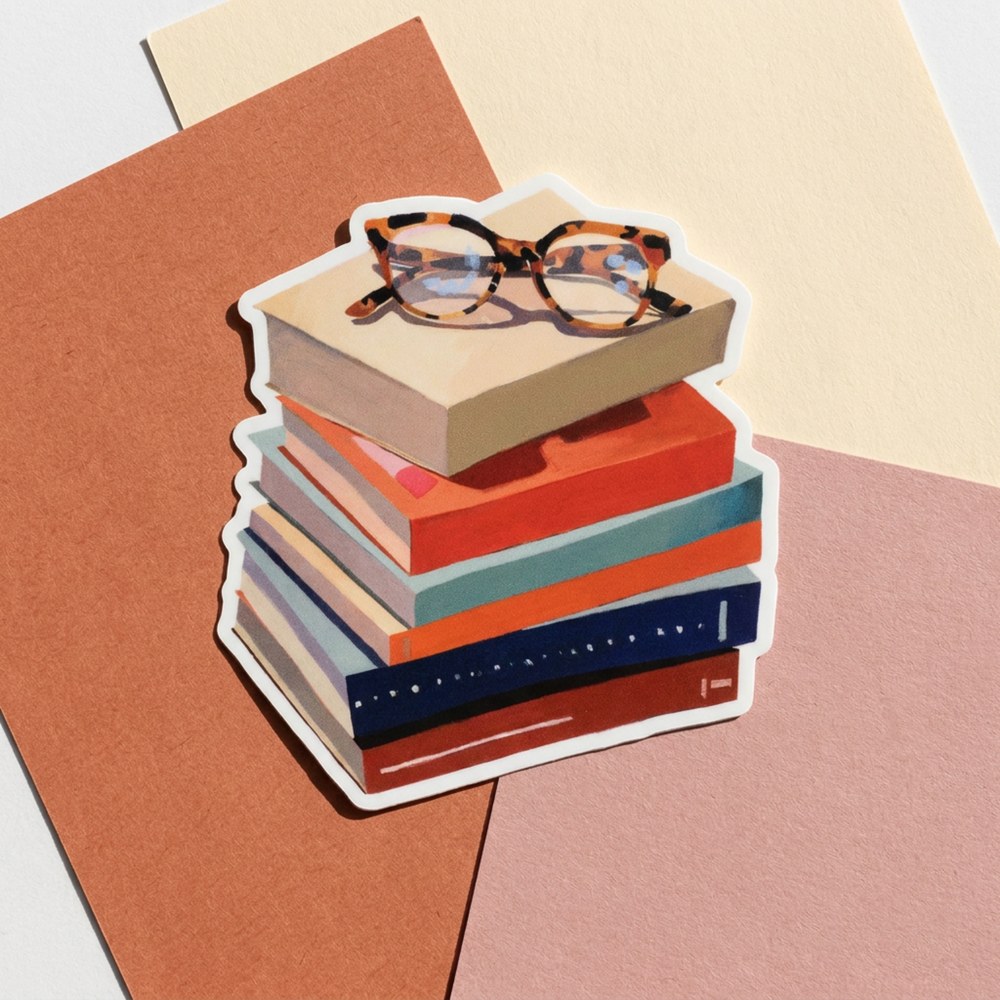 Adesivo Pilha de Livros