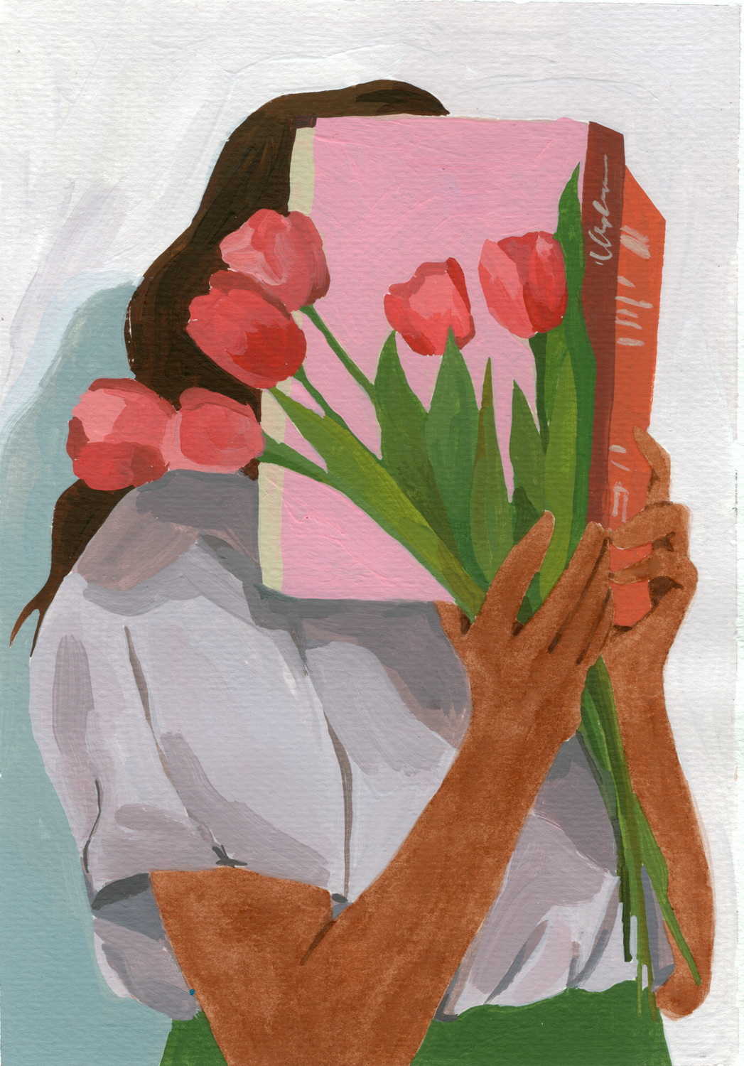 Livro e Tulipas — Original